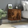 vidaXL Bedside Cabinet Smoked Oak Engineered Wood, Iron 15.7x11.8x19.7 in