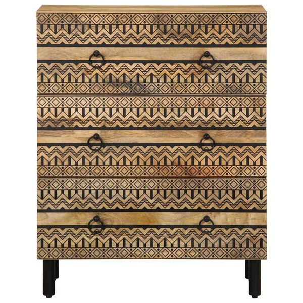 vidaXL Sideboard Black Solid rough mango wood Medium Sideboard