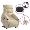 vidaXL Electric Stand Up Massage Recliner Chair Cream Polyester Standard