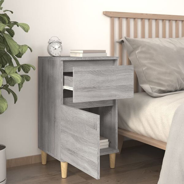 vidaXL Bedside Cabinet Grey Sonoma Engineered wood 15.7x13.8x27.6 in