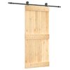 vidaXL Sliding Door with Hardware Set 35.4x82.7" Solid Wood Pine