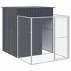 vidaXL Dog House Anthracite Galvanized Steel 65 x 98.8 x 71.3 in Durable