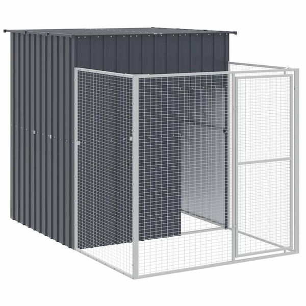 vidaXL Dog House Anthracite Galvanized Steel 65 x 98.8 x 71.3 in Durable