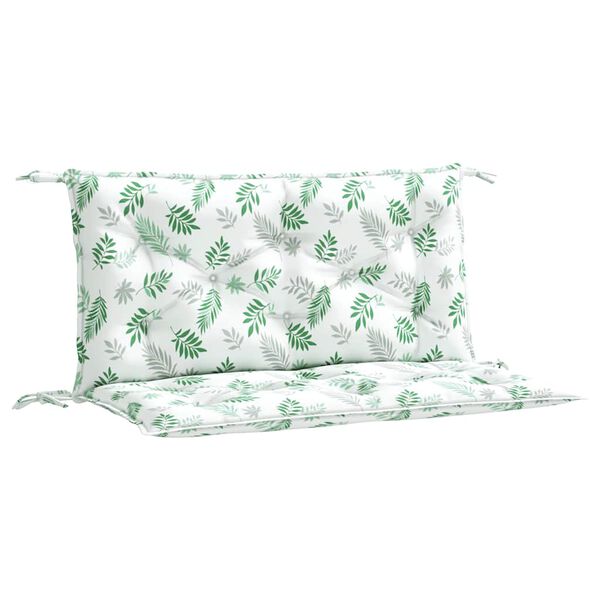 vidaXL Garden Bench Cushion Set of 2 Leaf pattern on green