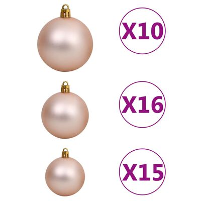 vidaXL Artificial Christmas Tree with LEDs&Ball Set 82.7" 910 Branches