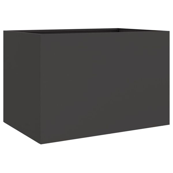 vidaXL Planter Black Cold-rolled Steel Medium Decorative Inlays
