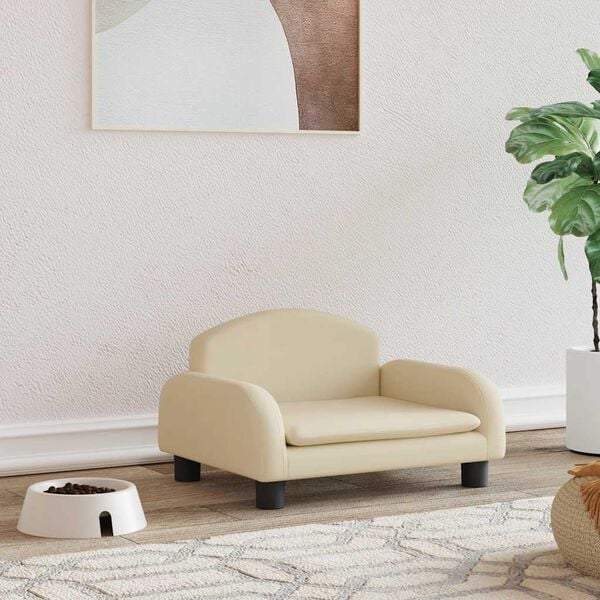 vidaXL Dog Bed Cream 50x40 x 11.8 " Fabric