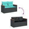 vidaXL Garden Sofa Set Black