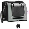 vidaXL Pet Bike Trailer Grey and Black Oxford Fabric and Iron Medium