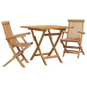 vidaXL Garden Dining Set 3 pcs Brown Solid teak wood