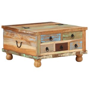 vidaXL Coffee Table Multicolored Reclaimed wood, MDF Medium Storage