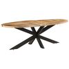 vidaXL Dining Table Mango wood finish with black legs
