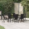 vidaXL Garden Dining Set Black PE rattan Medium Foldable