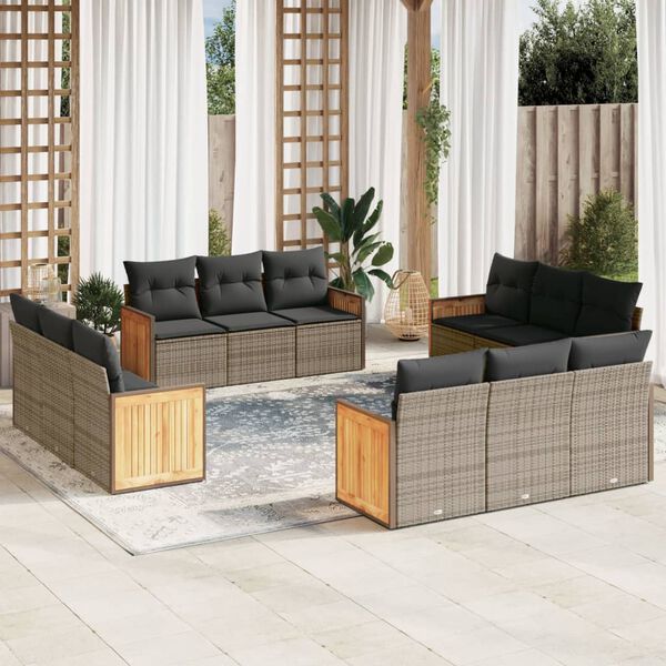 vidaXL Garden Sofa Set Grey