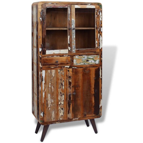 vidaXL China Cabinet Multicolor Reclaimed wood Large China Cabinet