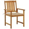 vidaXL Patio Chair Set of 4 Wooden brown Solid Acacia Wood Standard