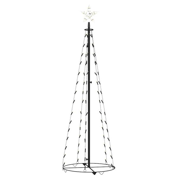 vidaXL Christmas Tree Warm White, Black PVC, Metal Medium Foldable