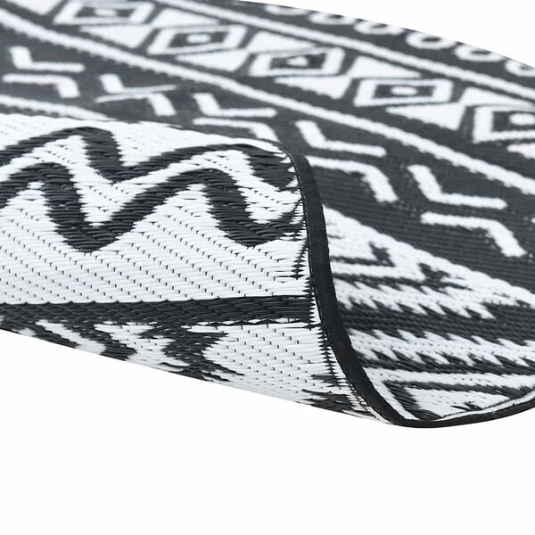 vidaXL Patio Carpet ARAKIL Black Ø47.2 " PP