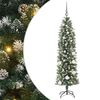 vidaXL Artificial Slim Christmas Tree Green and White 59.06 in
