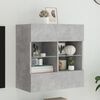 vidaXL TV Wall Cabinet Concrete Grey Engineered Wood and Glass Medium