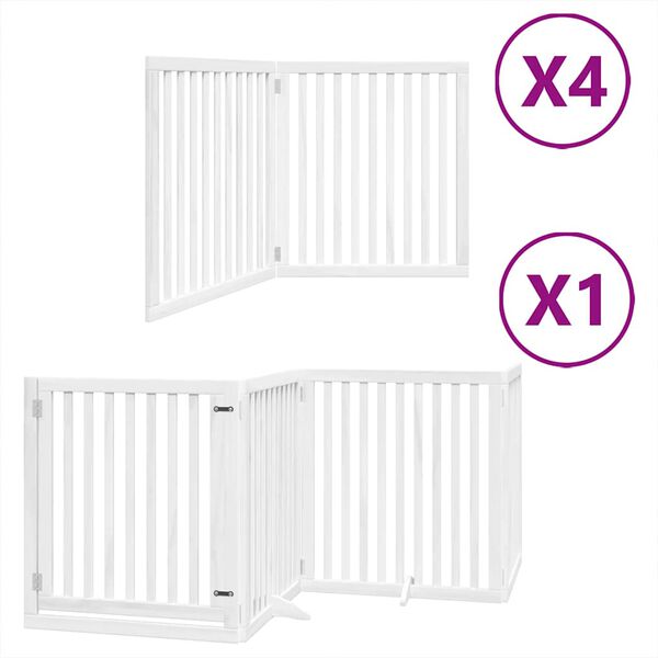 vidaXL Dog Gate Set of 12 White Poplar wood Foldable, multi-panel
