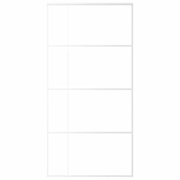 vidaXL Sliding Door Frosted ESG Glass and Aluminum 40.4"x80.7" White