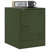 vidaXL Bedside Cabinet Set of 2 Olive Green Cold-rolled Steel Medium