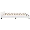 vidaXL Bed Frame With Headboard White Faux leather, plywood, engineered wood