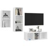 vidaXL TV Cabinet Set White Engineered wood Wall-Mounted TV Cabinet