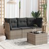 vidaXL Garden Sofa Set Grey PE rattan Medium Modular Garden Sofa Set