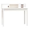 vidaXL Desk White Solid pine wood, faux leather (100% polyurethane)