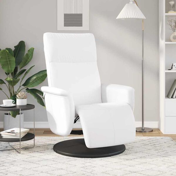 vidaXL Recliner Chair with Footrest White Faux Leather