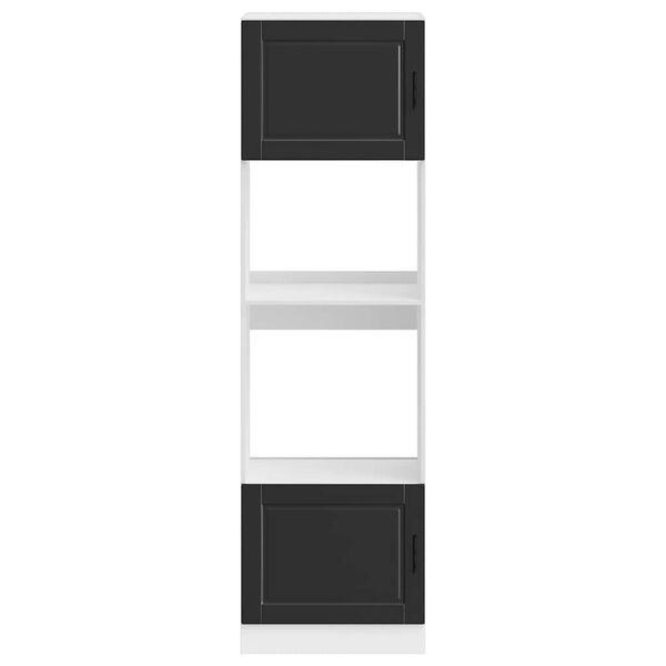 vidaXL Oven Cabinet Set of 2 Black Engineered wood Compact