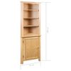 vidaXL Corner Cabinet Brown Solid oak wood and MDF with oak veneer Medium