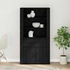 vidaXL Highboard Black Oak 31.50 x 12.99 x 59.06 in Engineered Wood