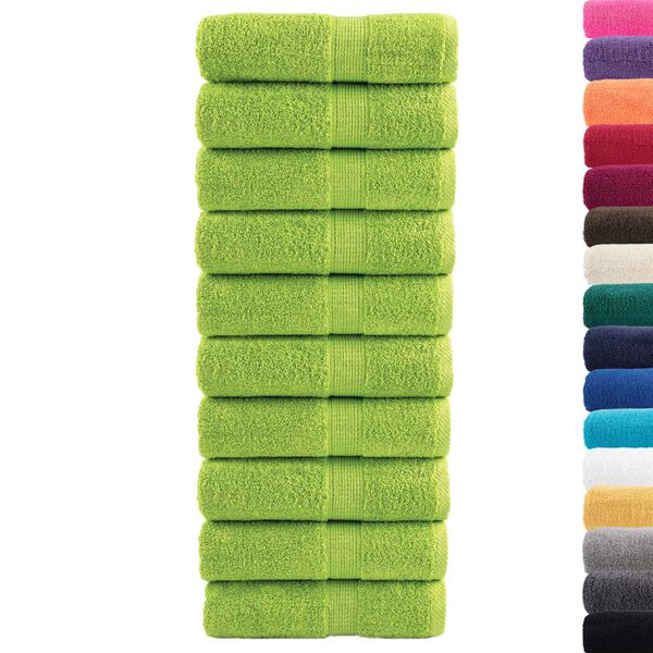 vidaXL Soap Towel Set of 10 Green 100% Cotton 12 x 12 in