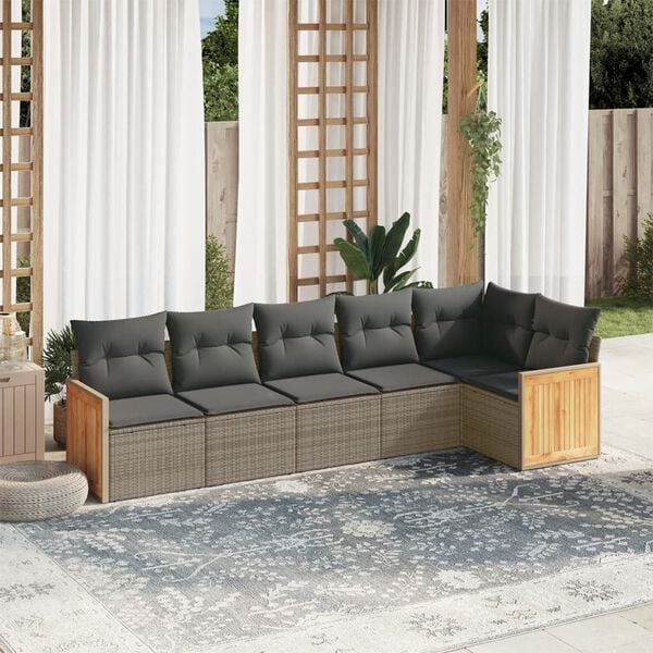 vidaXL Garden Sofa Set Grey