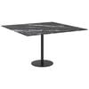vidaXL Table Top Black with White Marble Design Tempered Glass