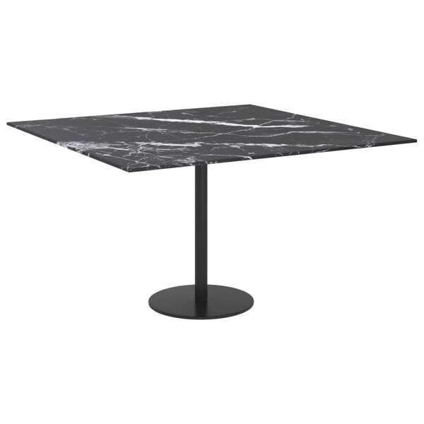 vidaXL Table Top Black with White Marble Design Tempered Glass