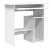 vidaXL Desk White Engineered wood Sleek Desk Rectangular Modern
