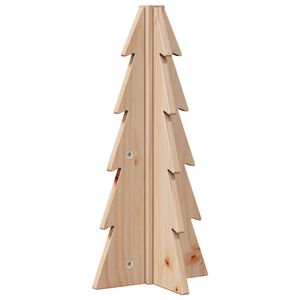 vidaXL Wooden Christmas Tree Natural Wood Color Solid Pine Wood Medium
