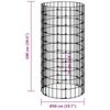 vidaXL Circular Gabion Pole Galvanized Steel Ø19.7"x39.4"