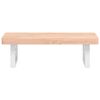 vidaXL Basin Shelf White, Natural Beech Steel, Solid Beech Wood