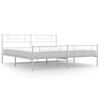 vidaXL Bed Frame White Powder-Coated Steel Full Bed Frame Rectangular