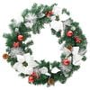 vidaXL Christmas Wreath Green, Silver, Red, White PVC 23.6 in diameter