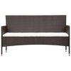 vidaXL Sofa Set Brown PE Rattan, Powder-Coated Steel, Glass 4 Piece