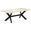 vidaXL Dining Table Bleached White, Black