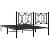 vidaXL Bed Frame Black Steel Full Bed Frame Rectangular Modern