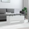 vidaXL Coffee Table White Engineered Wood Medium Height-Adjustable