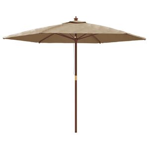 vidaXL Garden Parasol Taupe Polyester 94.5 in high Height-Adjustable